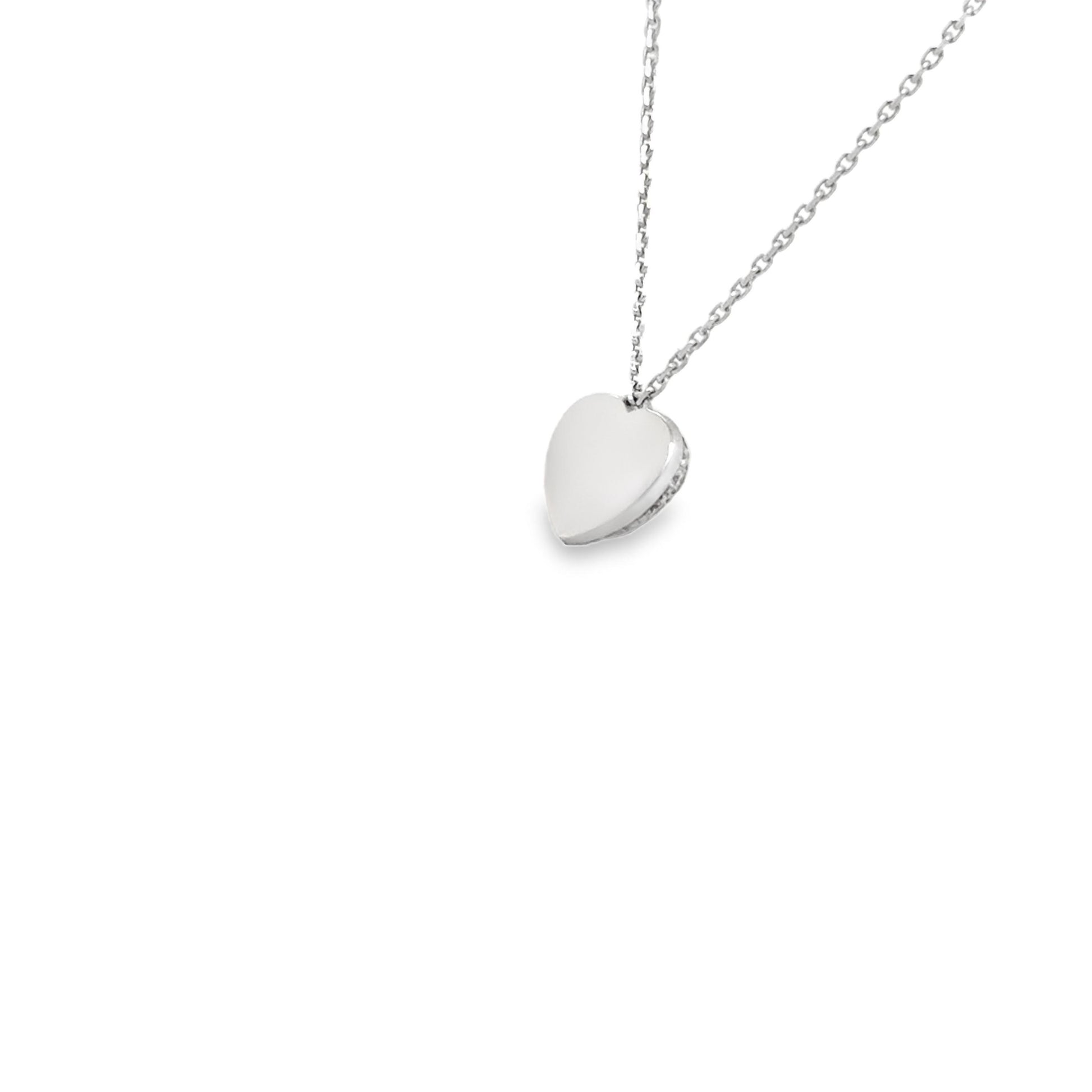 Cartier Heart Shaped Pendant Pave Diamond 18k White Gold Necklace