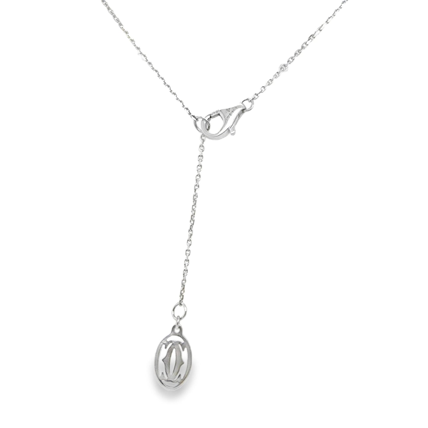 Cartier Heart Shaped Pendant Pave Diamond 18k White Gold Necklace