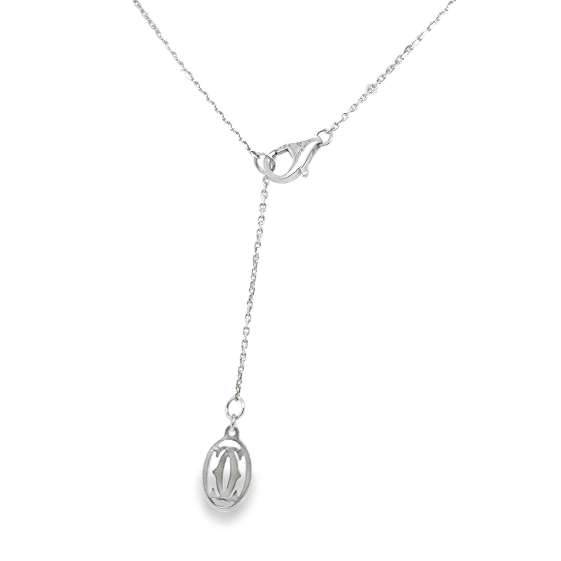 Cartier Heart Shaped Pendant Pave Diamond 18k White Gold Necklace