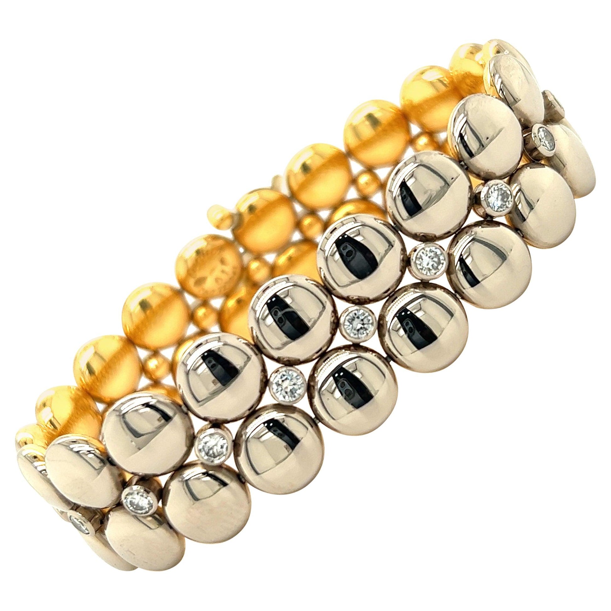 Cartier Honey Moon 18k Yellow & White Gold Reversible Diamond Bracelet