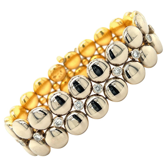 Cartier Honey Moon 18k Yellow & White Gold Reversible Diamond Bracelet