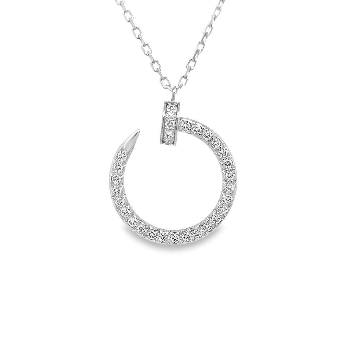 Cartier Juste Un Clou Diamond Necklace 18k White Gold