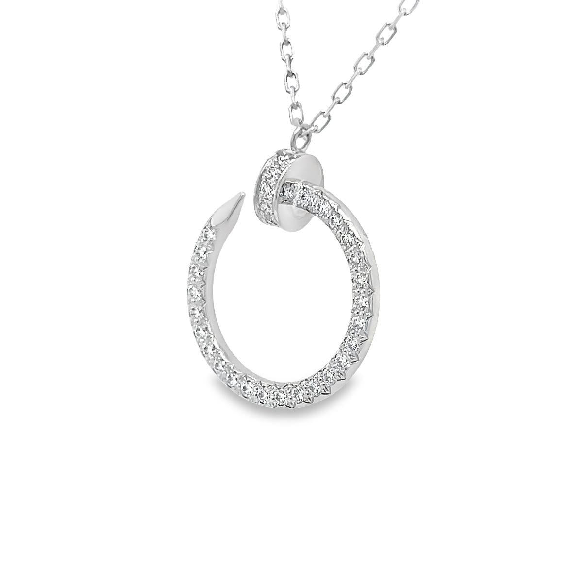Cartier Juste Un Clou Diamond Necklace 18k White Gold