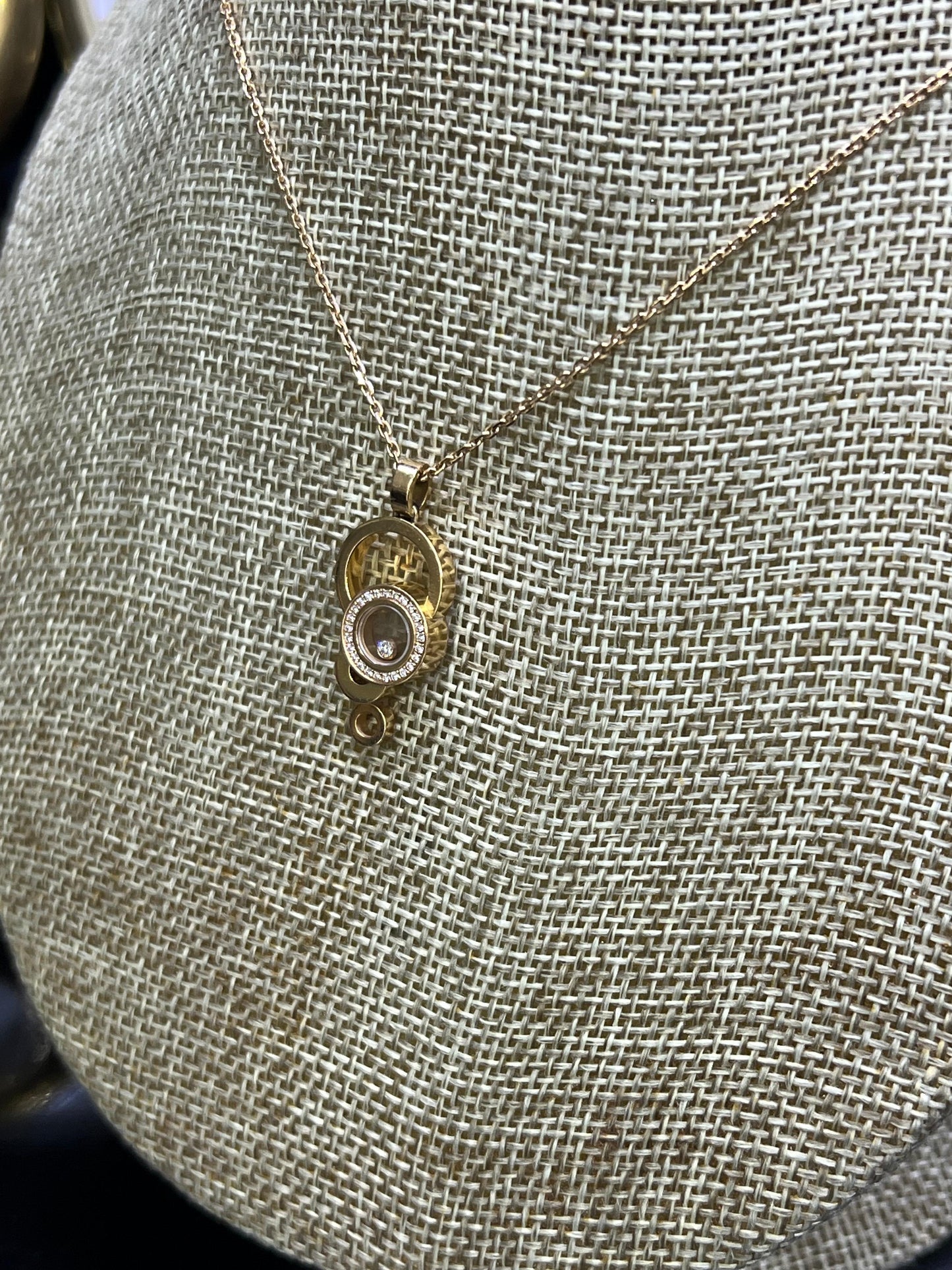 Chopard Happy Bubbles Diamond Pendant & Necklace in 18k Rose Gold