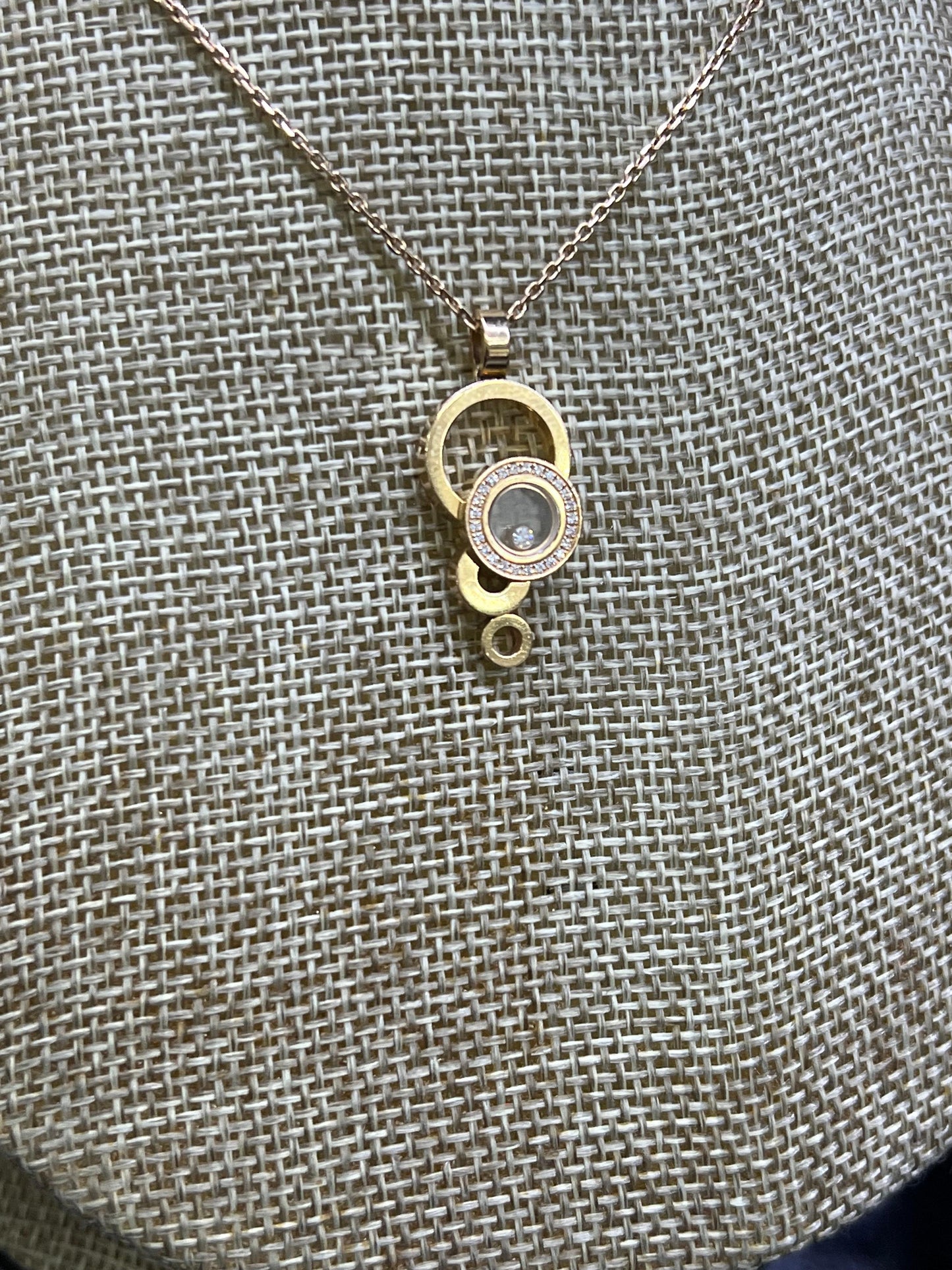 Chopard Happy Bubbles Diamond Pendant & Necklace in 18k Rose Gold