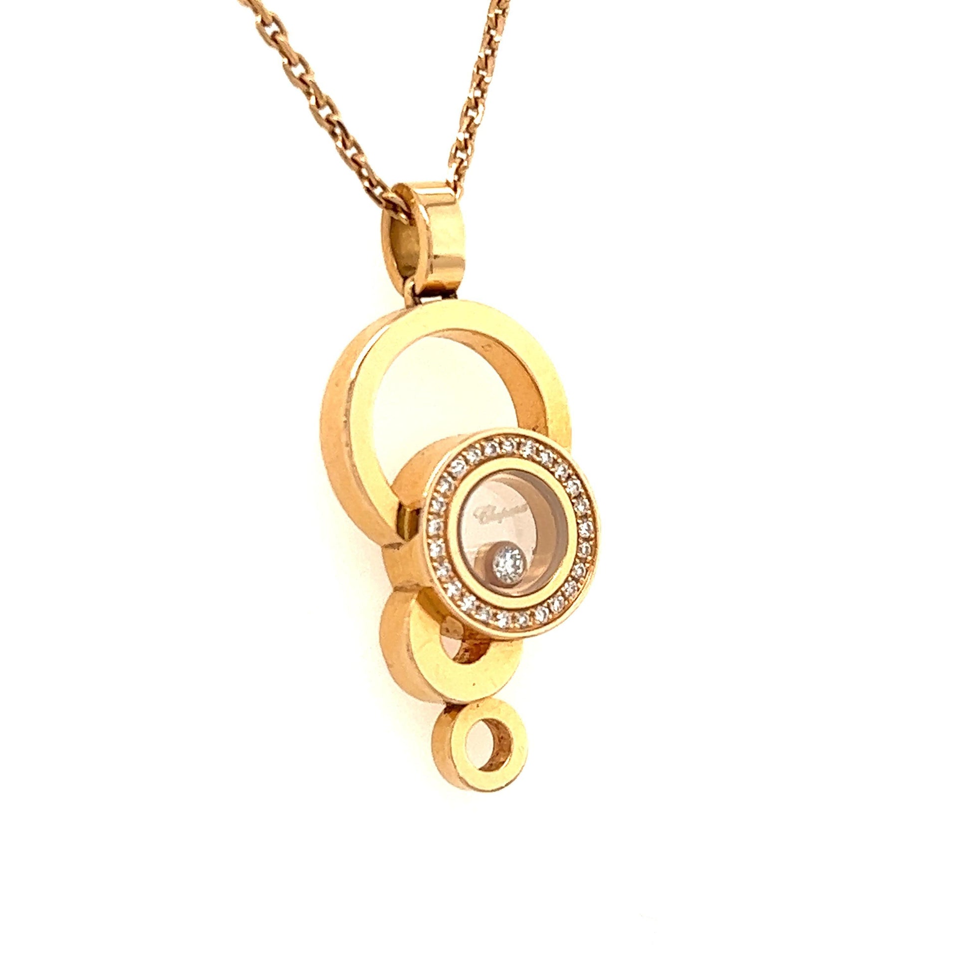Chopard Happy Bubbles Diamond Pendant & Necklace in 18k Rose Gold