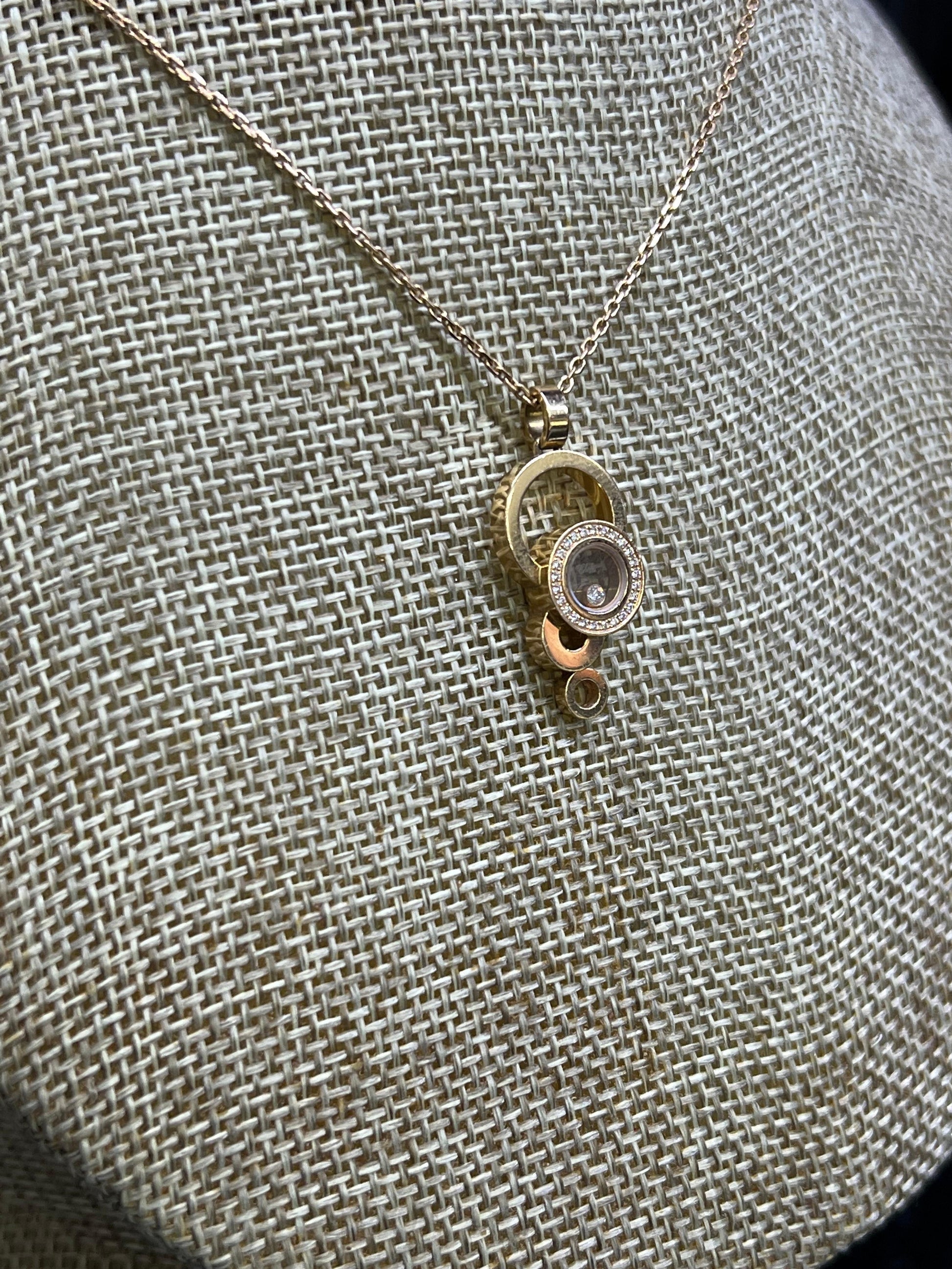 Chopard Happy Bubbles Diamond Pendant & Necklace in 18k Rose Gold