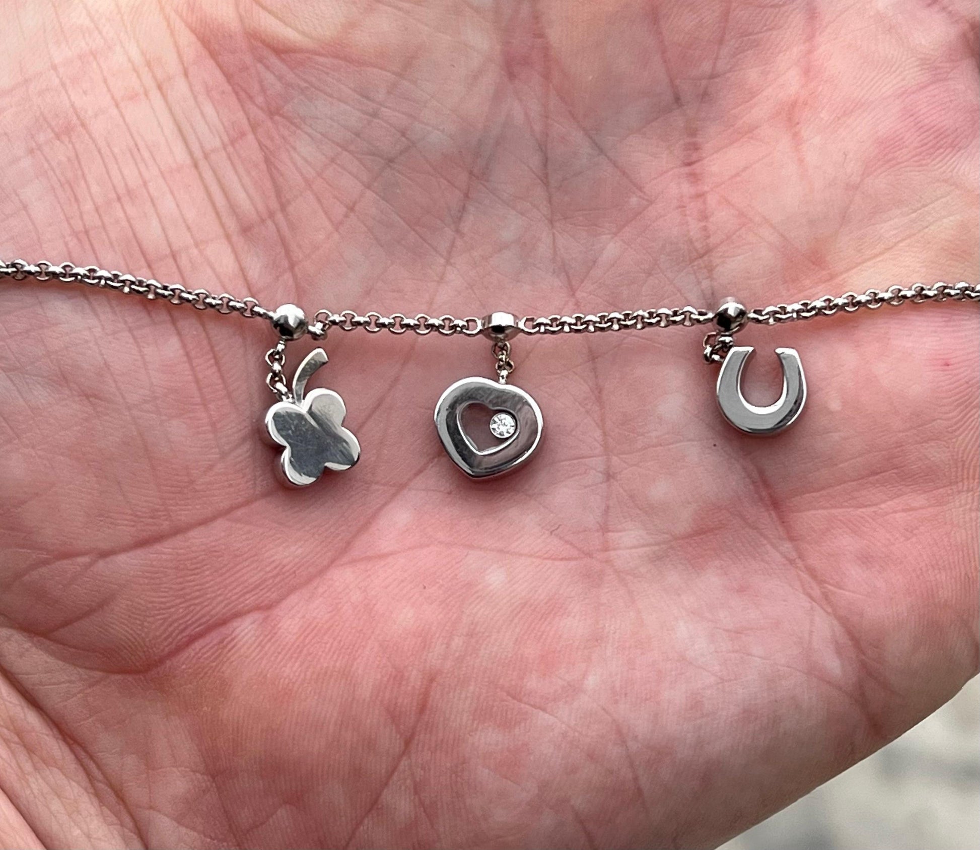 Chopard Happy Diamond Lucky Charm Bracelet 18k White Gold