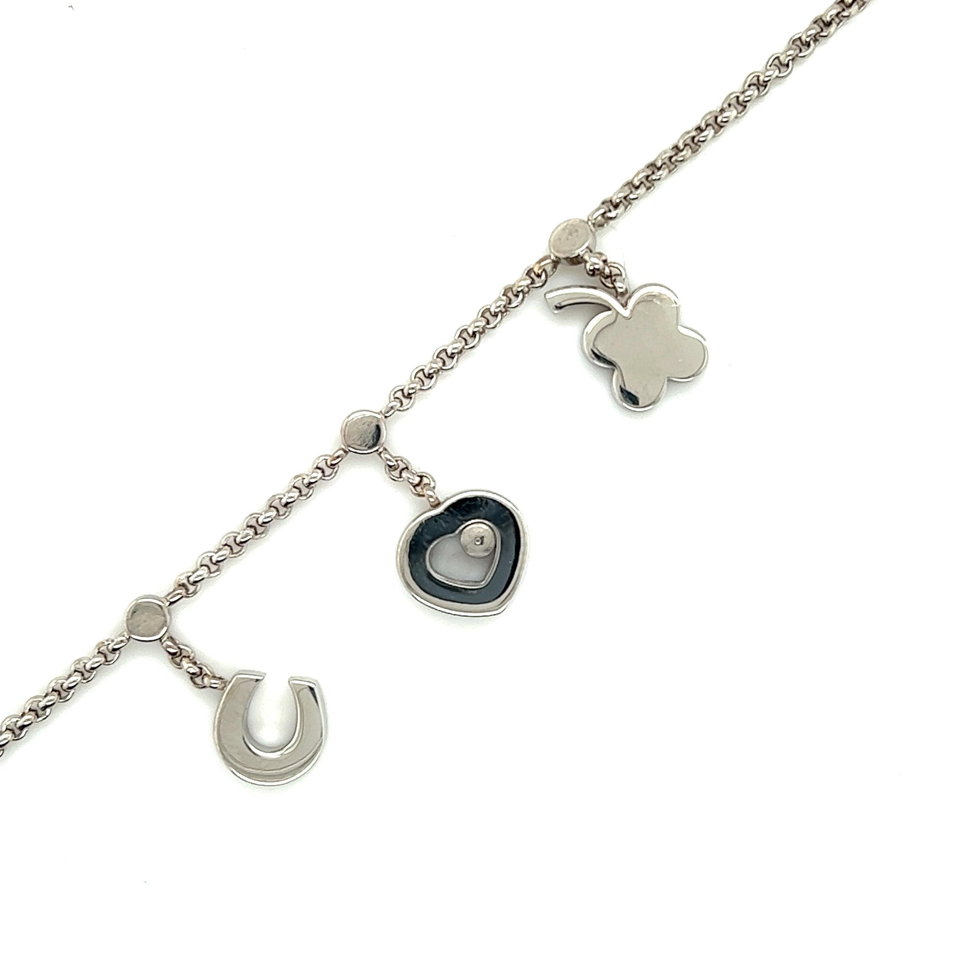 Chopard Happy Diamond Lucky Charm Bracelet 18k White Gold