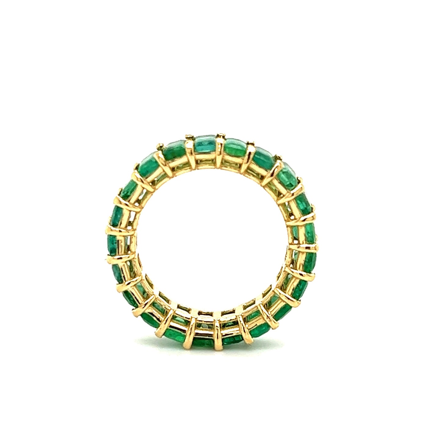 Colombian Emerald Eternity Band 18 Karat Yellow Gold 7.31 Carat