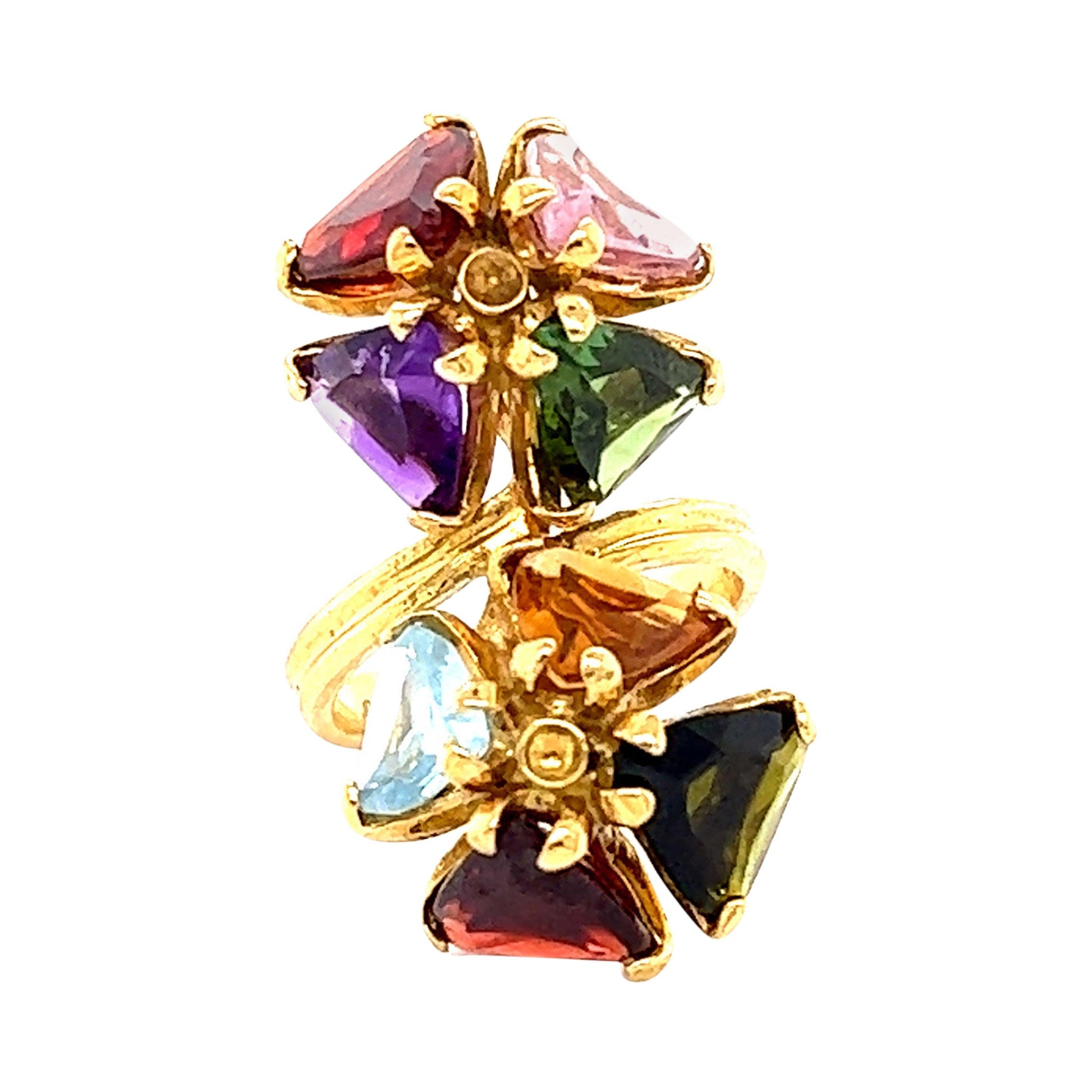 Estate H. Stern 18k Gold Multi Gemstone Cocktail Ring