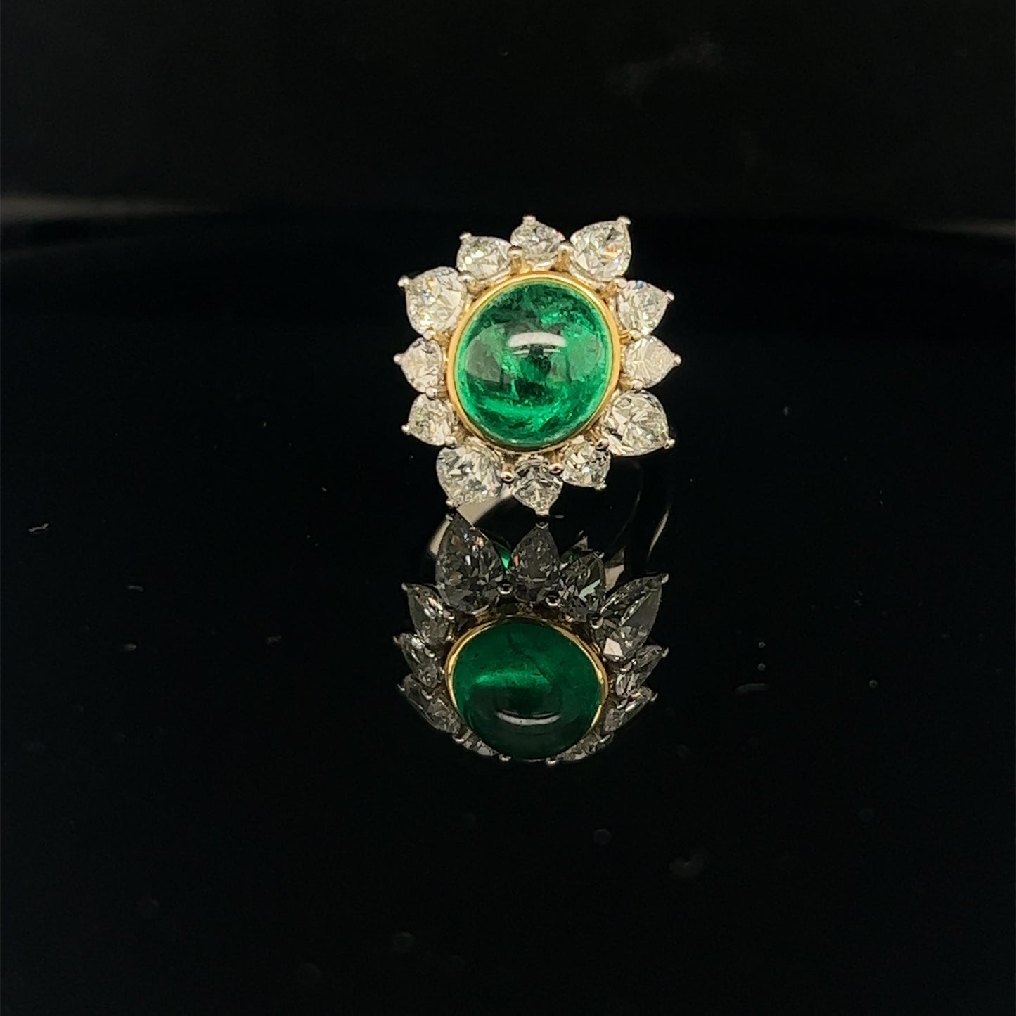 GIA Certified 3.65 Carat Colombian Emerald & Diamond Cocktail Ring Platinum