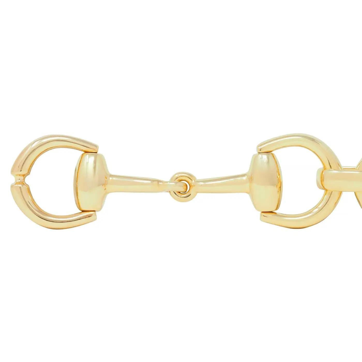 Gucci 18 Karat Yellow Gold Horsebit Vintage Link Bracelet 65.2 grams