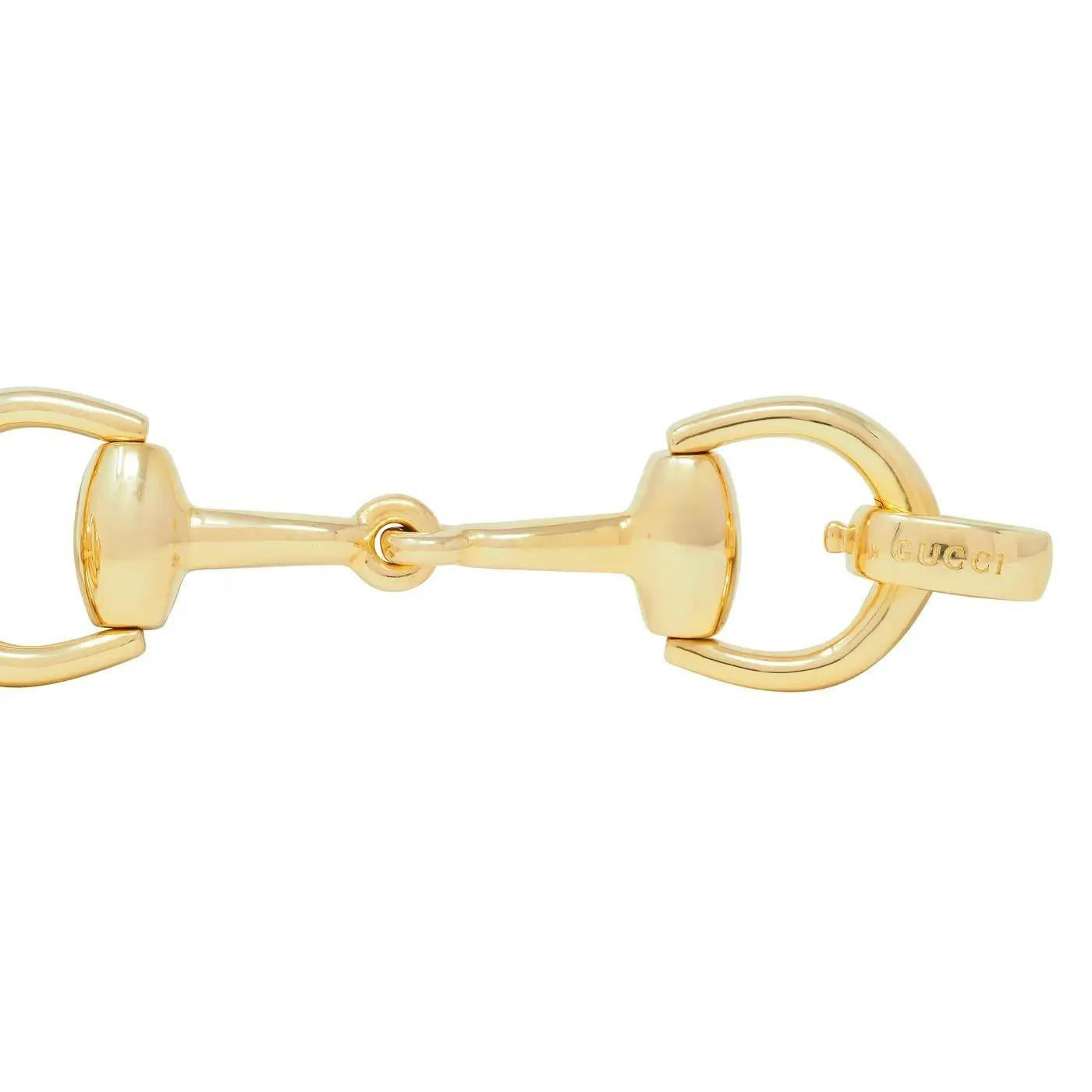 Gucci 18 Karat Yellow Gold Horsebit Vintage Link Bracelet 65.2 grams