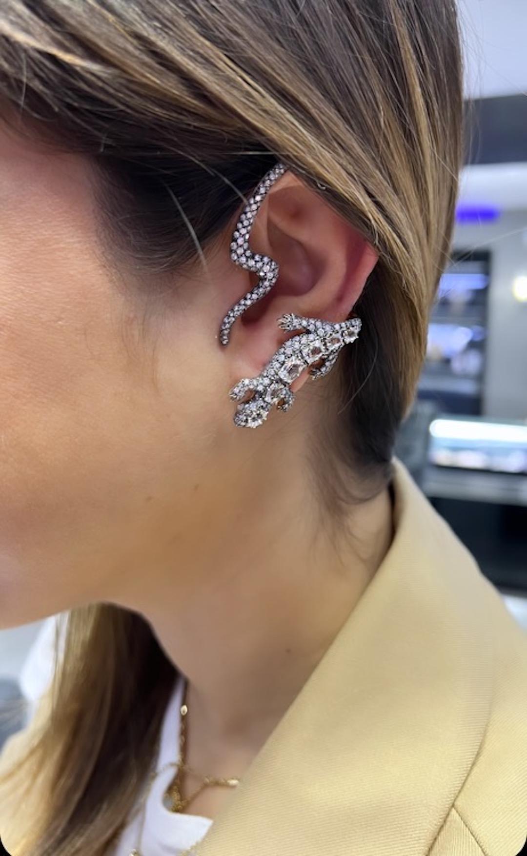 H. Stern Salamander Ear Cuff Diamond & Morganite Gemstones Rose Gold 18k