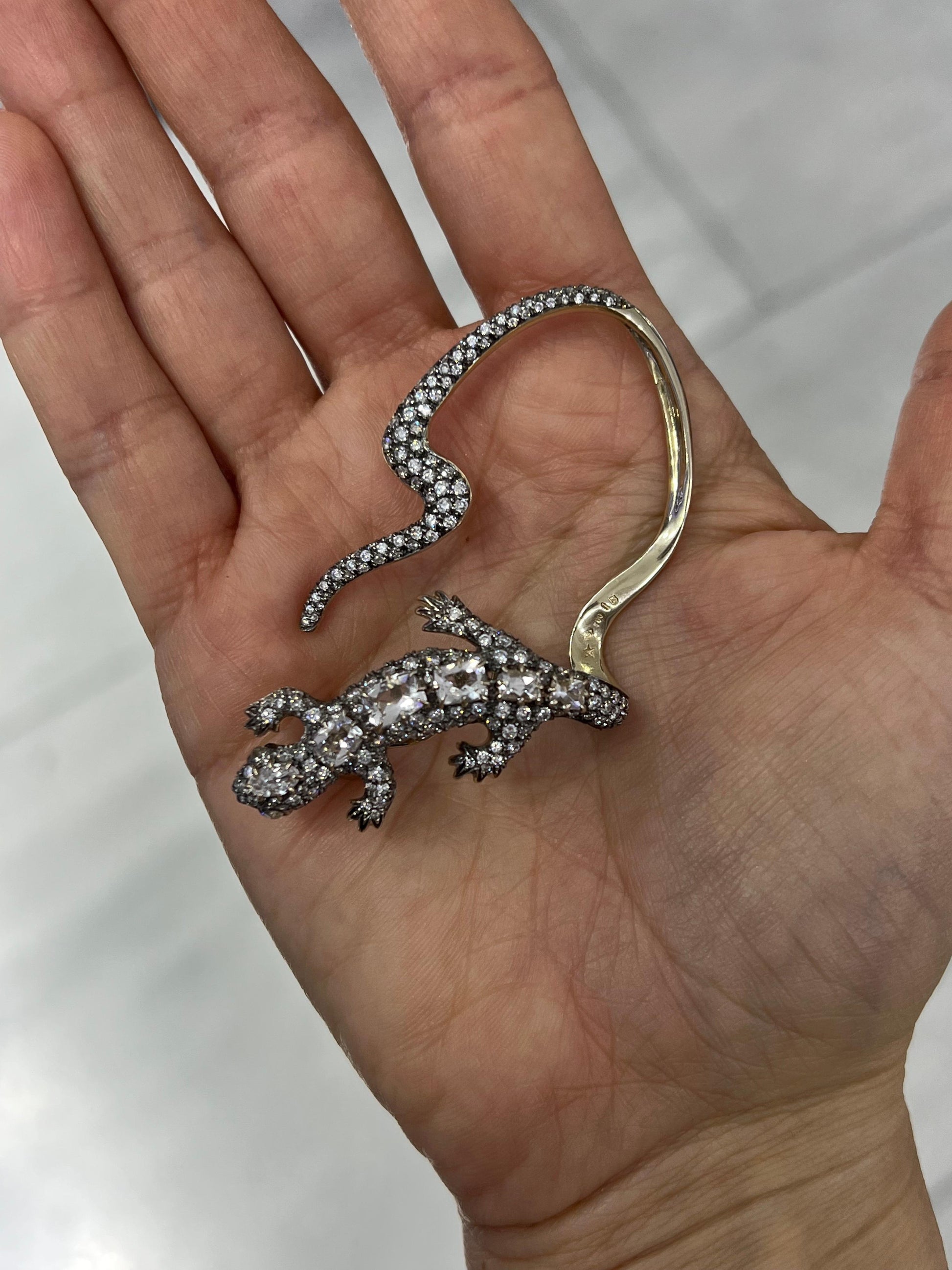 H. Stern Salamander Ear Cuff Diamond & Morganite Gemstones Rose Gold 18k