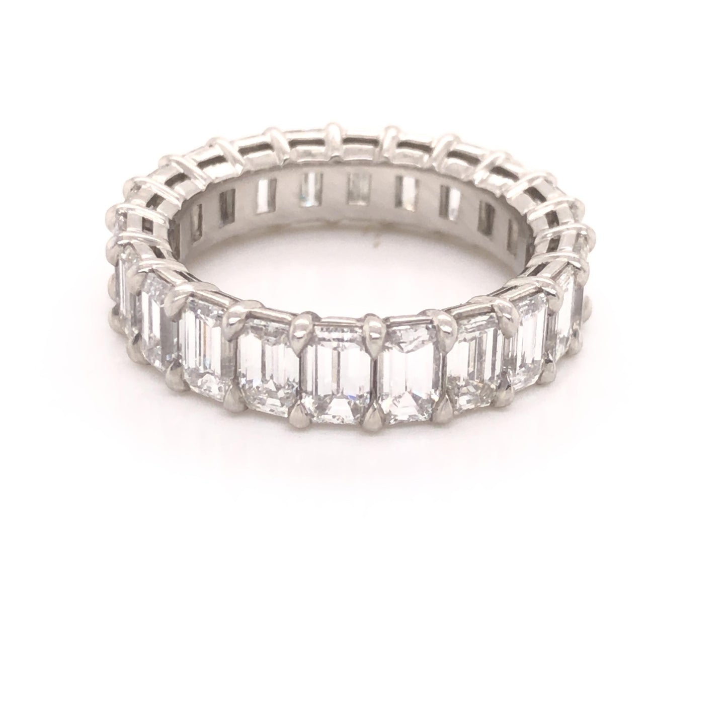 Platinum Diamond Emerald Cut Eternity Band 5.40 Ct.