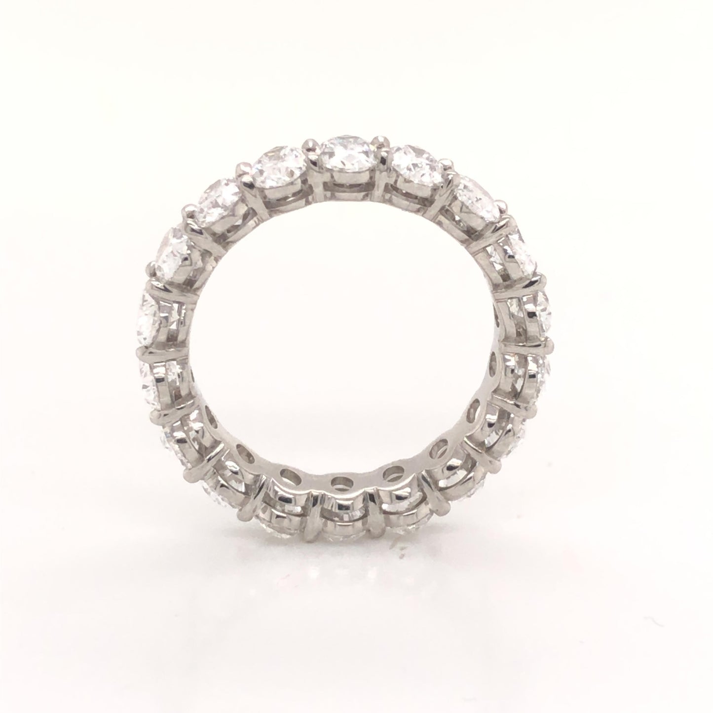 Platinum Diamond Oval Shaped Eternity Band 5.58 Ct