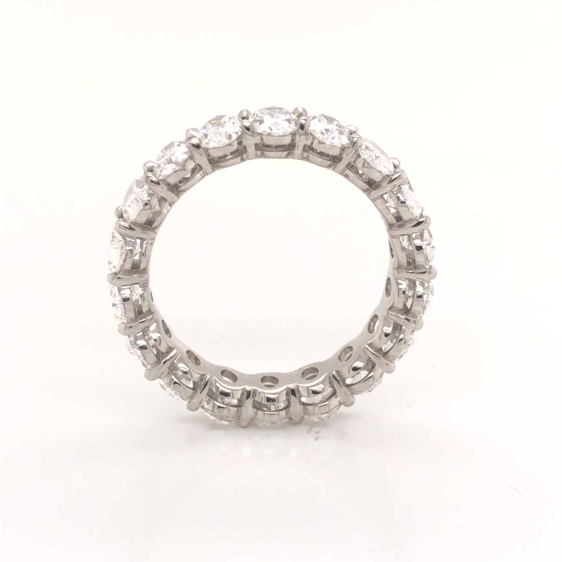 Platinum Diamond Oval Shaped Eternity Band 5.58 Ct