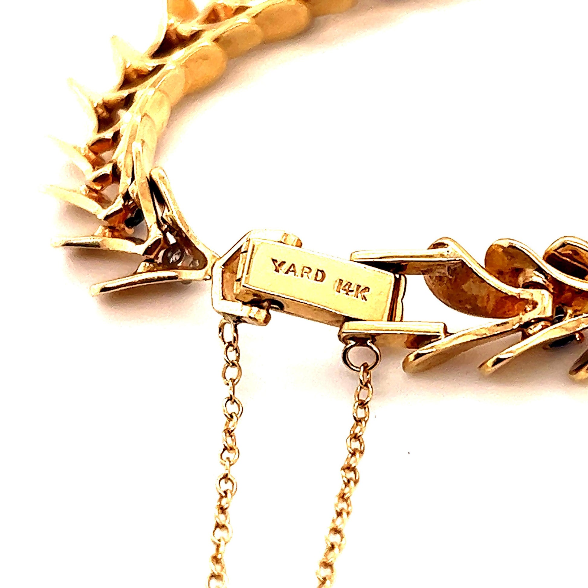 Raymond Yard Retro Diamond & Sapphire Articulated Yellow Gold Bracelet