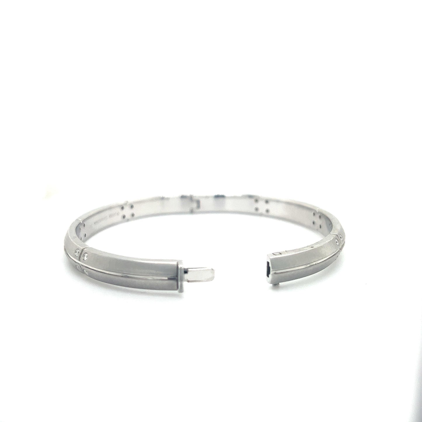 Tiffany & Co. 18k White Gold Streamerica Bangle Bracelet With Diamonds