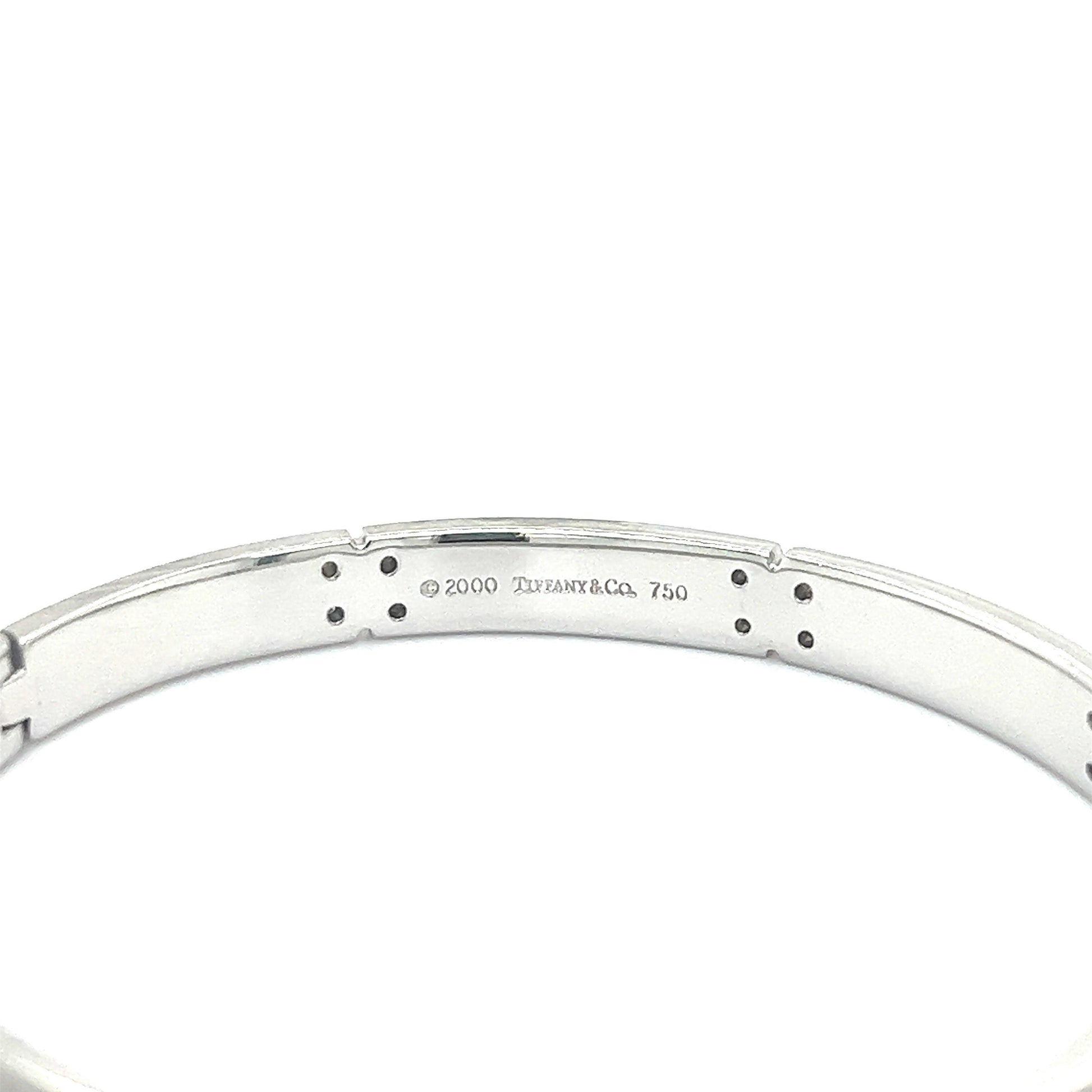Tiffany & Co. 18k White Gold Streamerica Bangle Bracelet With Diamonds