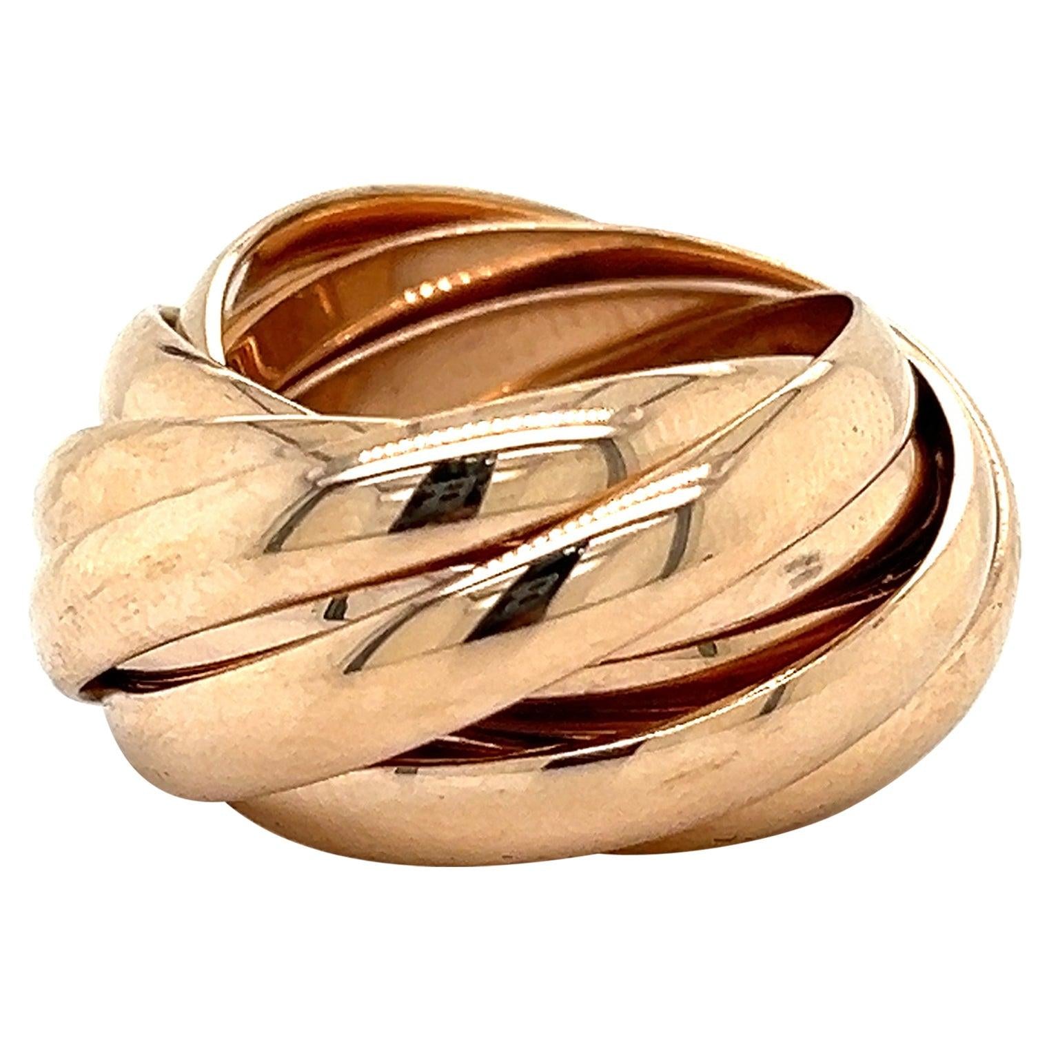 Tiffany & Co. Paloma Picasso Nine Band Rolling Ring 18k Rose Gold
