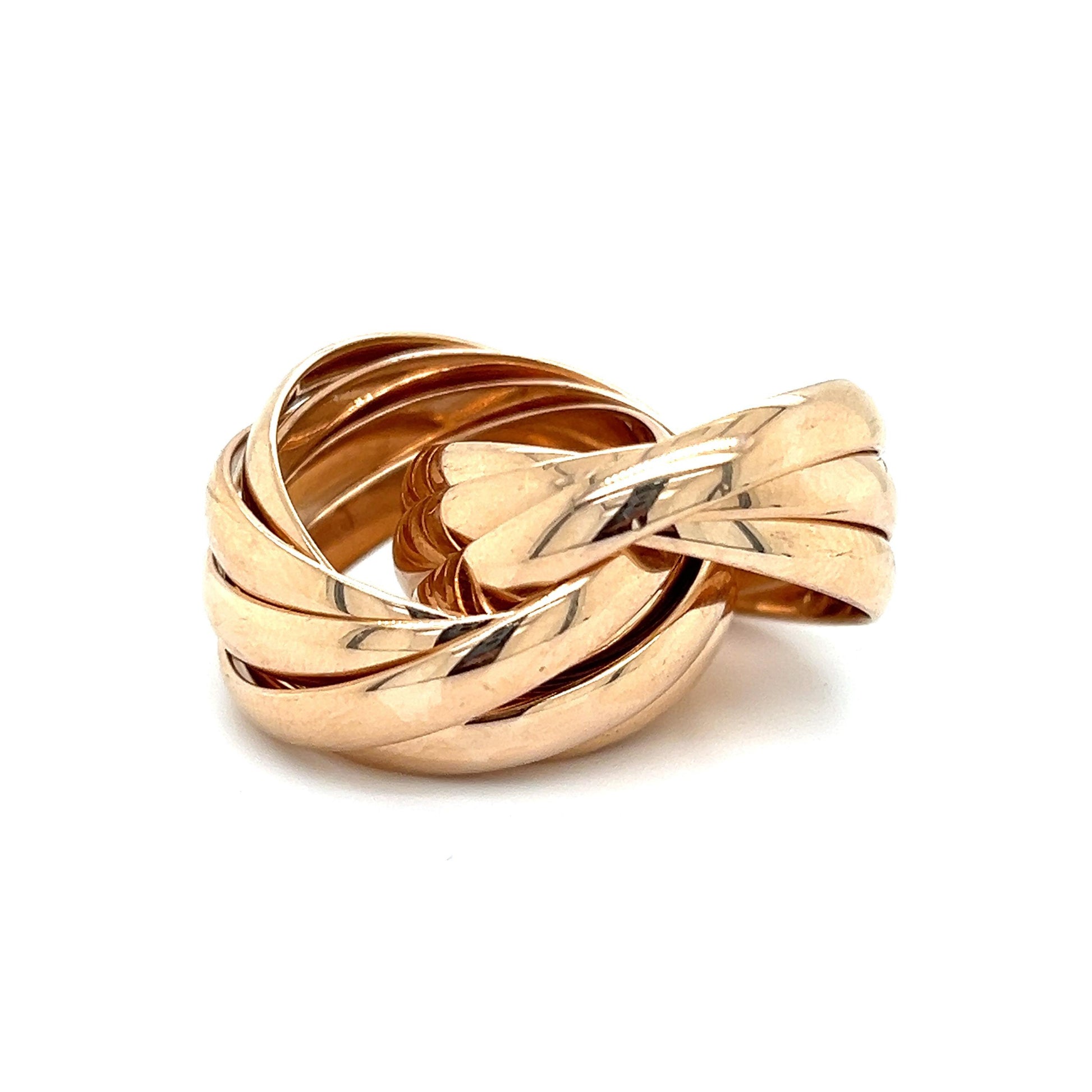Tiffany & Co. Paloma Picasso Nine Band Rolling Ring 18k Rose Gold