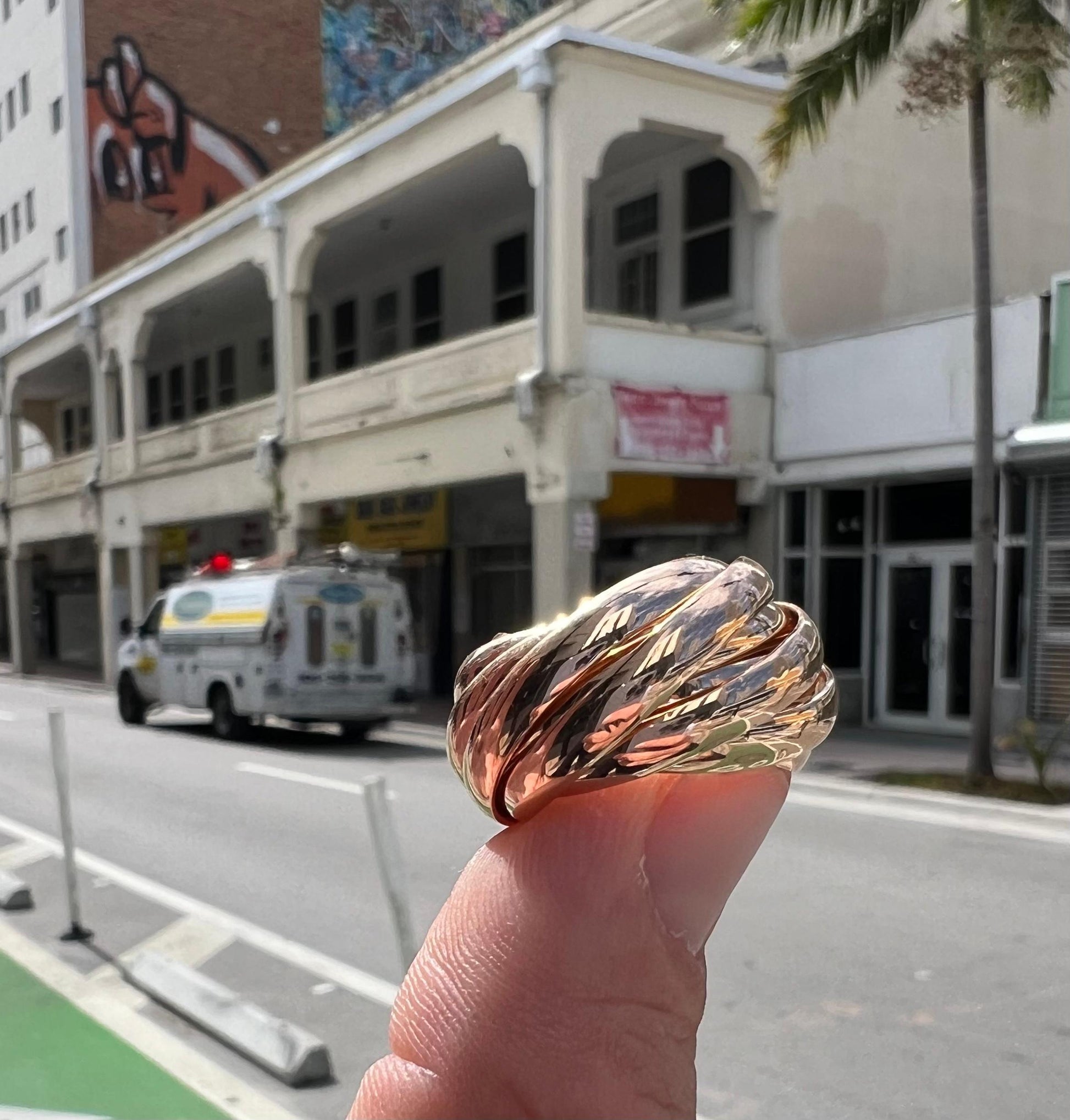 Tiffany & Co. Paloma Picasso Nine Band Rolling Ring 18k Rose Gold