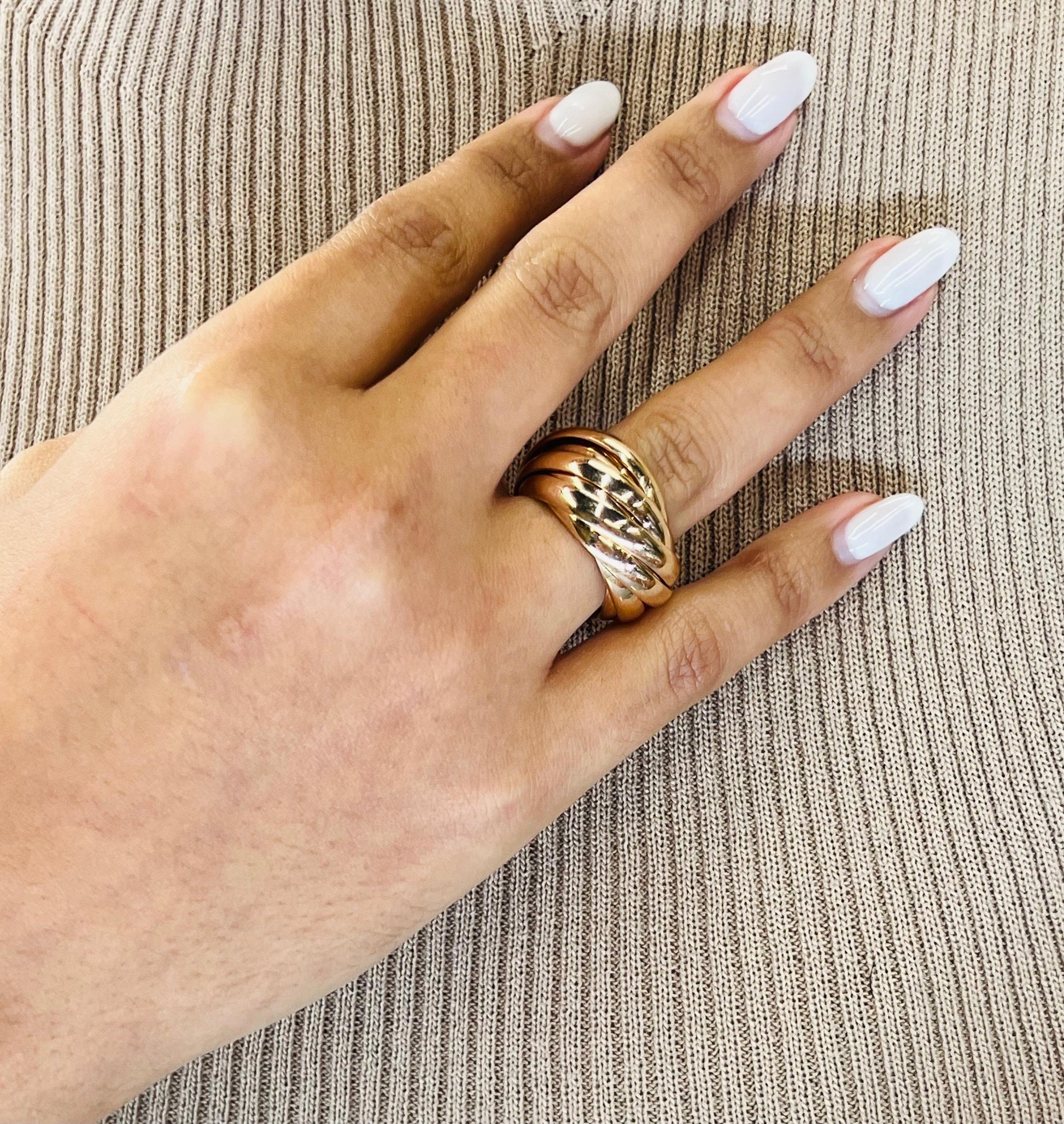 Tiffany & Co. Paloma Picasso Nine Band Rolling Ring 18k Rose Gold