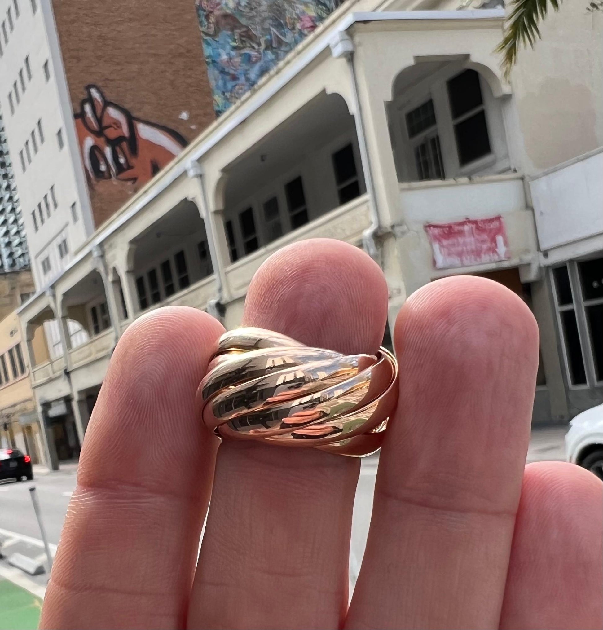 Tiffany & Co. Paloma Picasso Nine Band Rolling Ring 18k Rose Gold