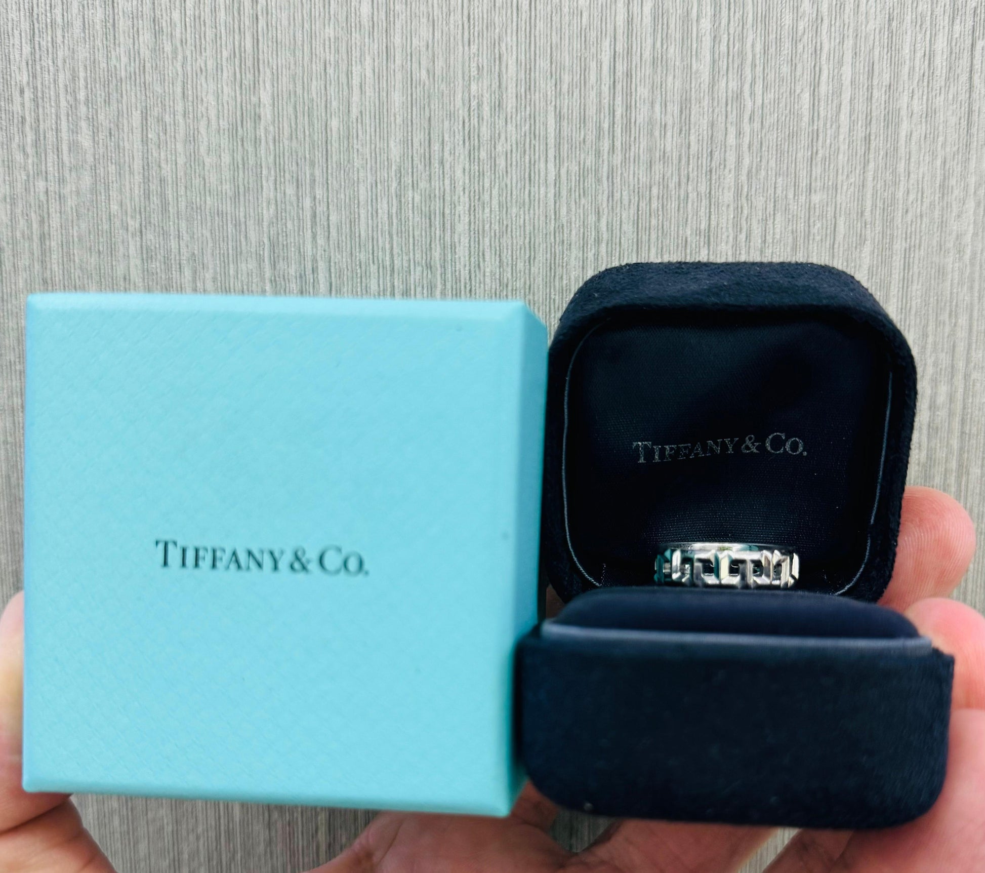 Tiffany & Co. T True Wide Ring in 18k White Gold Size 8
