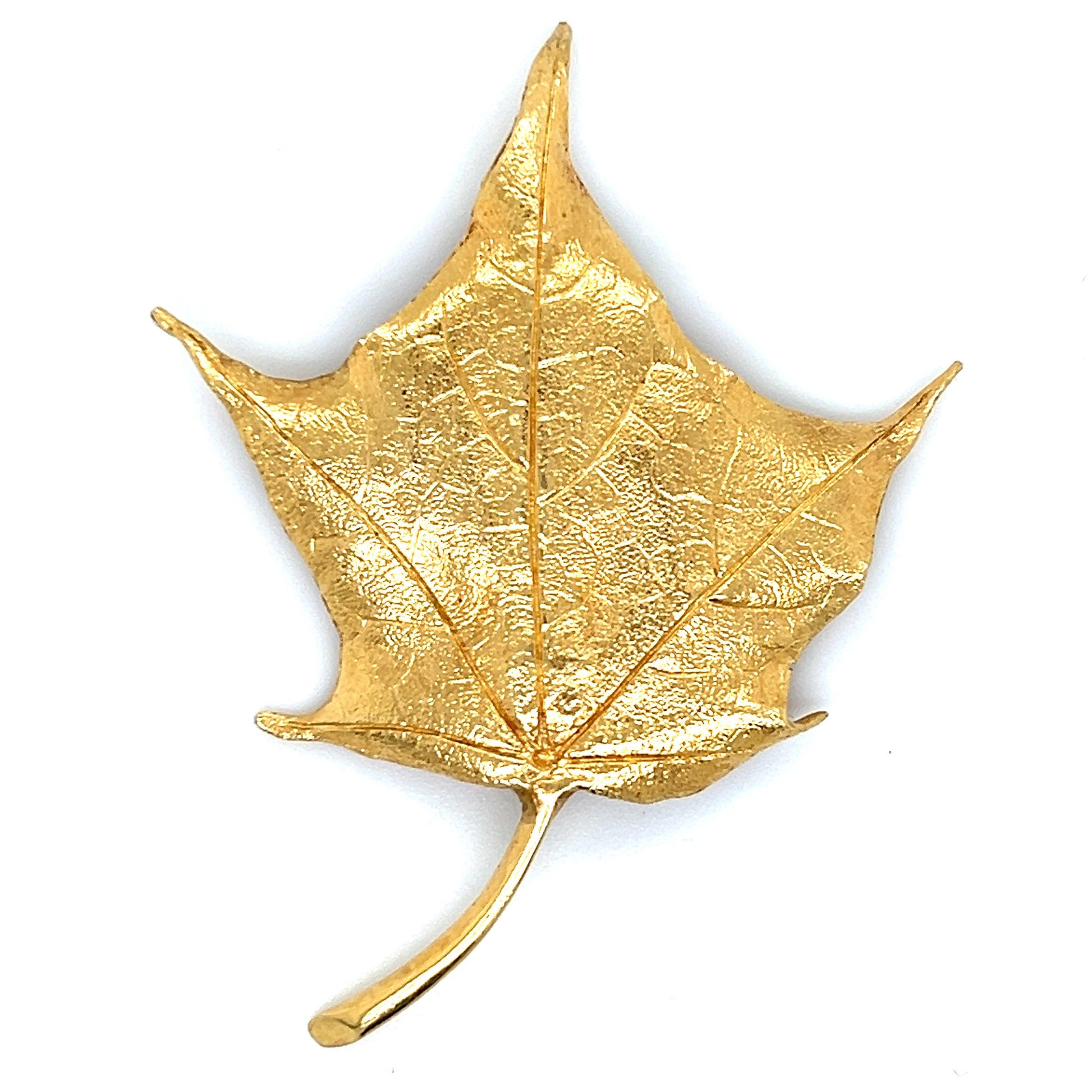 Tiffany & Co Vintage Maple Leaf Golden Brooch Pin
