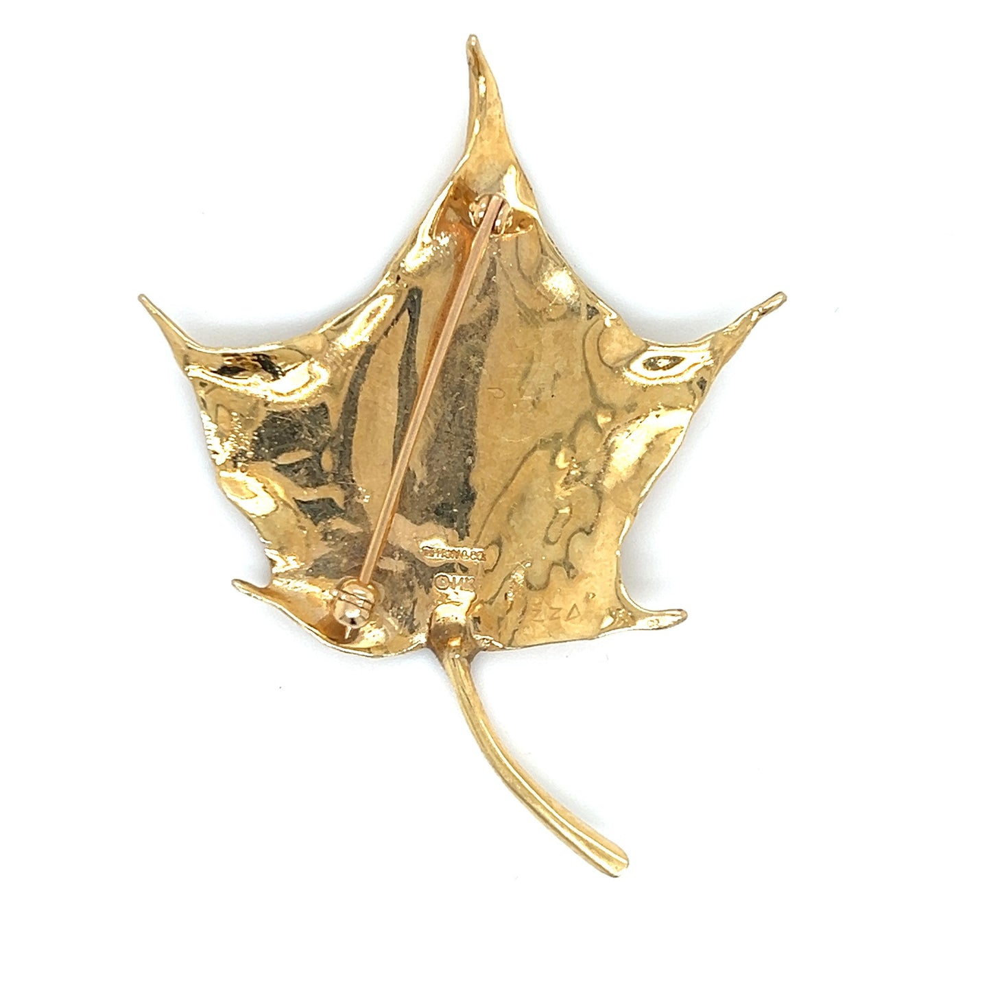 Tiffany & Co Vintage Maple Leaf Golden Brooch Pin