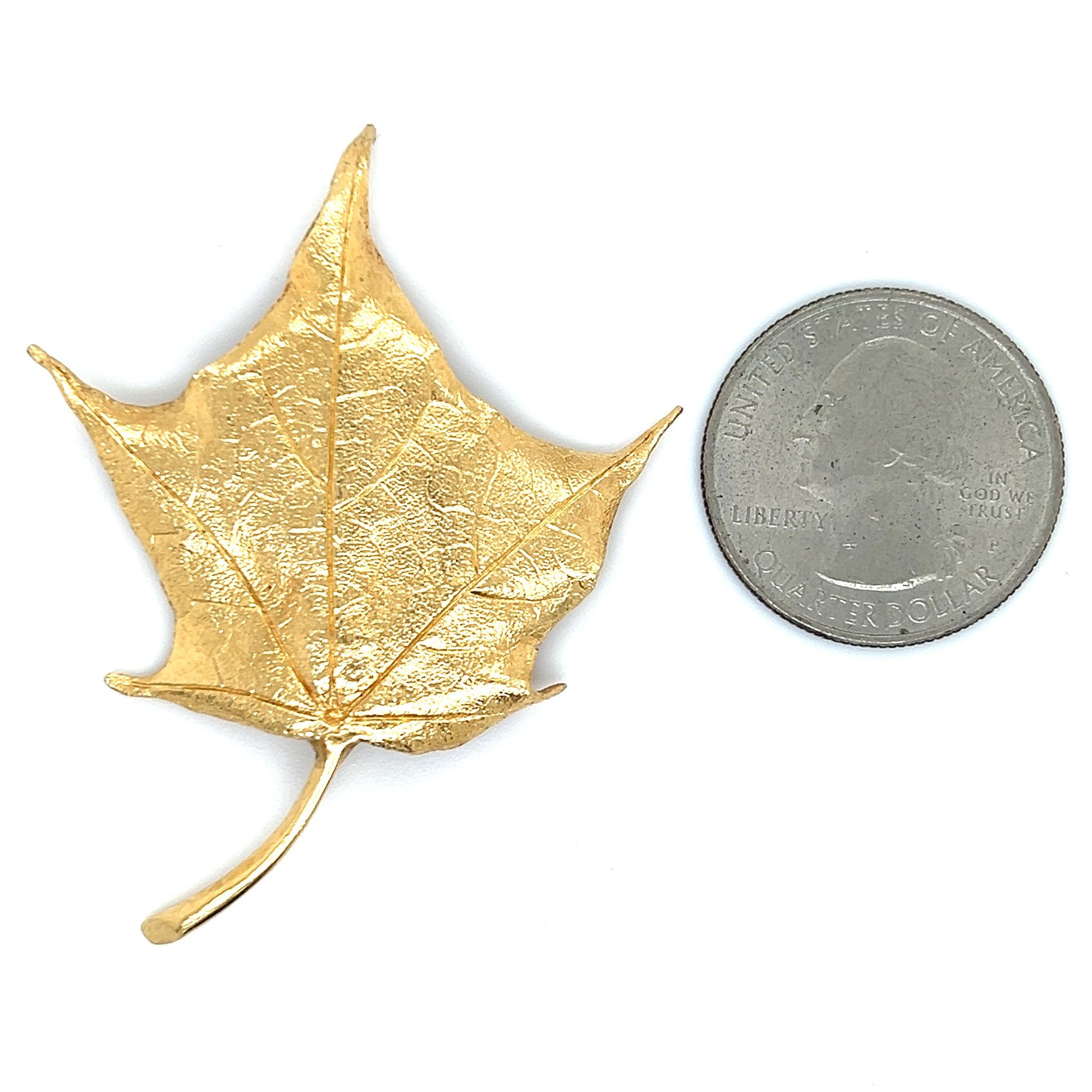 Tiffany & Co Vintage Maple Leaf Golden Brooch Pin