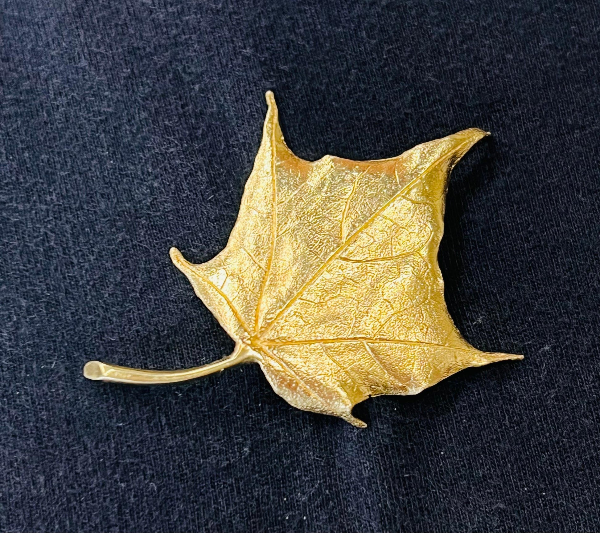 Tiffany & Co Vintage Maple Leaf Golden Brooch Pin