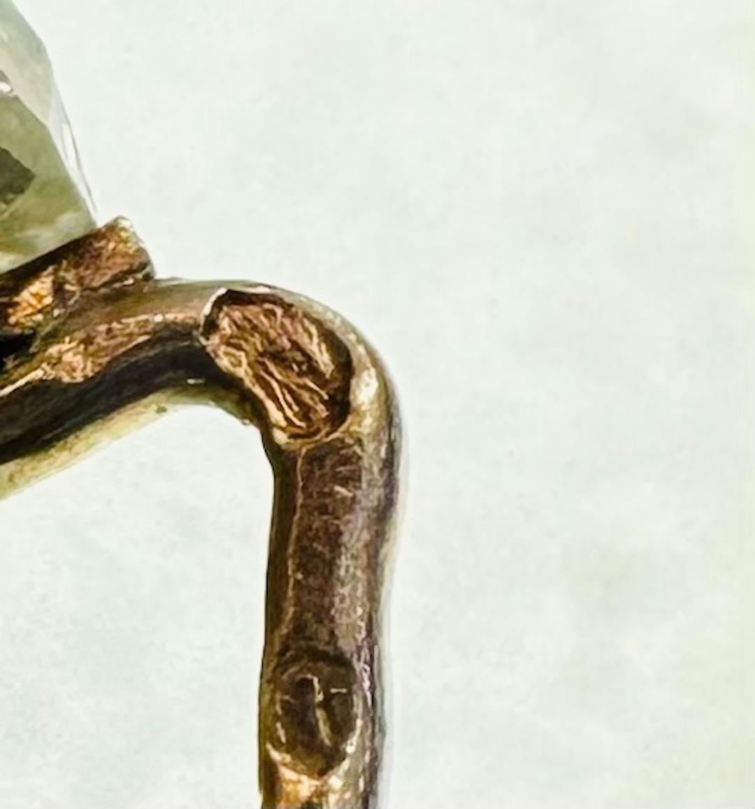 Victorian Sapphire & Old Mine Cut Diamonds Cluster Drop Earrings French Made