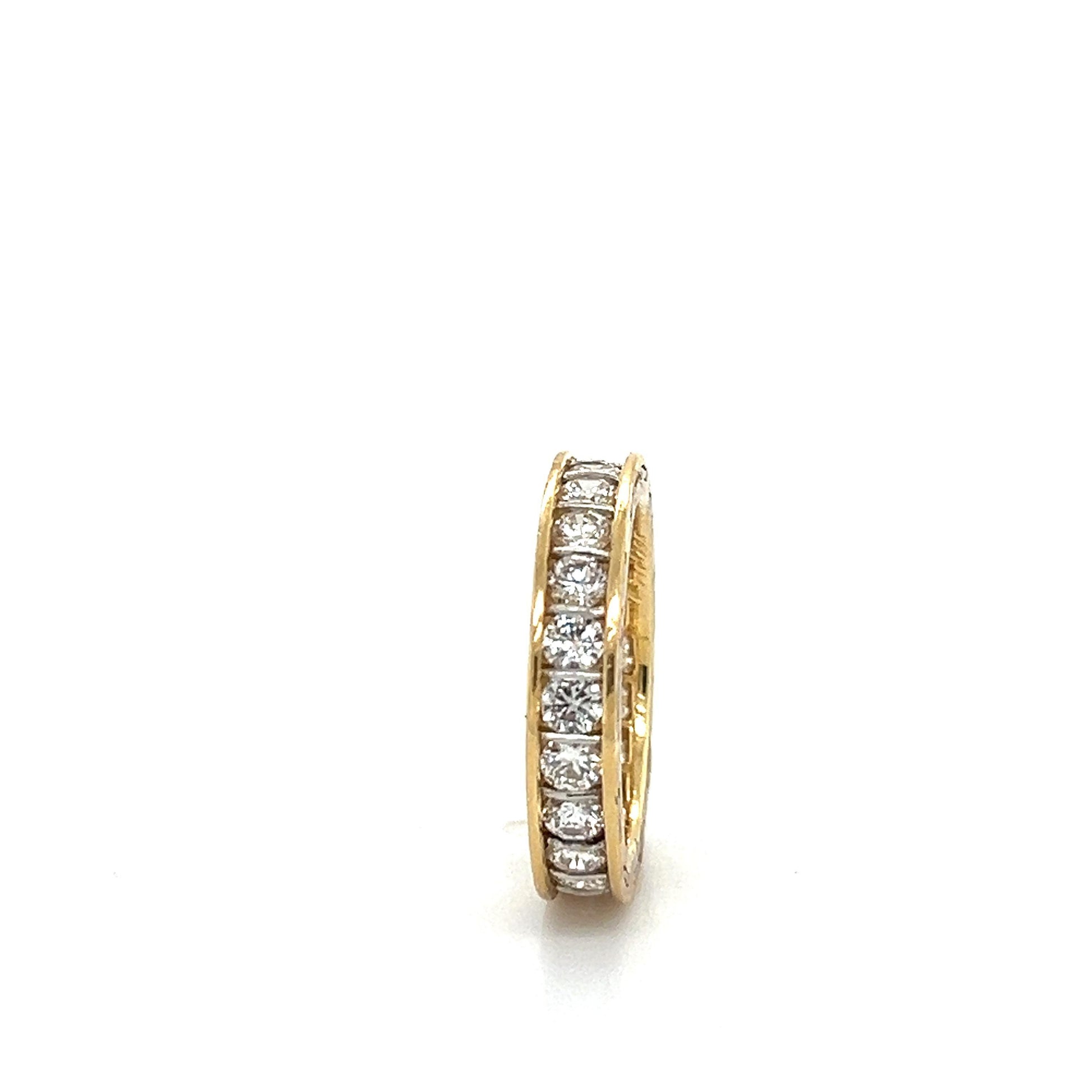 Vintage Cartier Diamond Eternity Ring 18k Yellow Gold Stackable Size 48