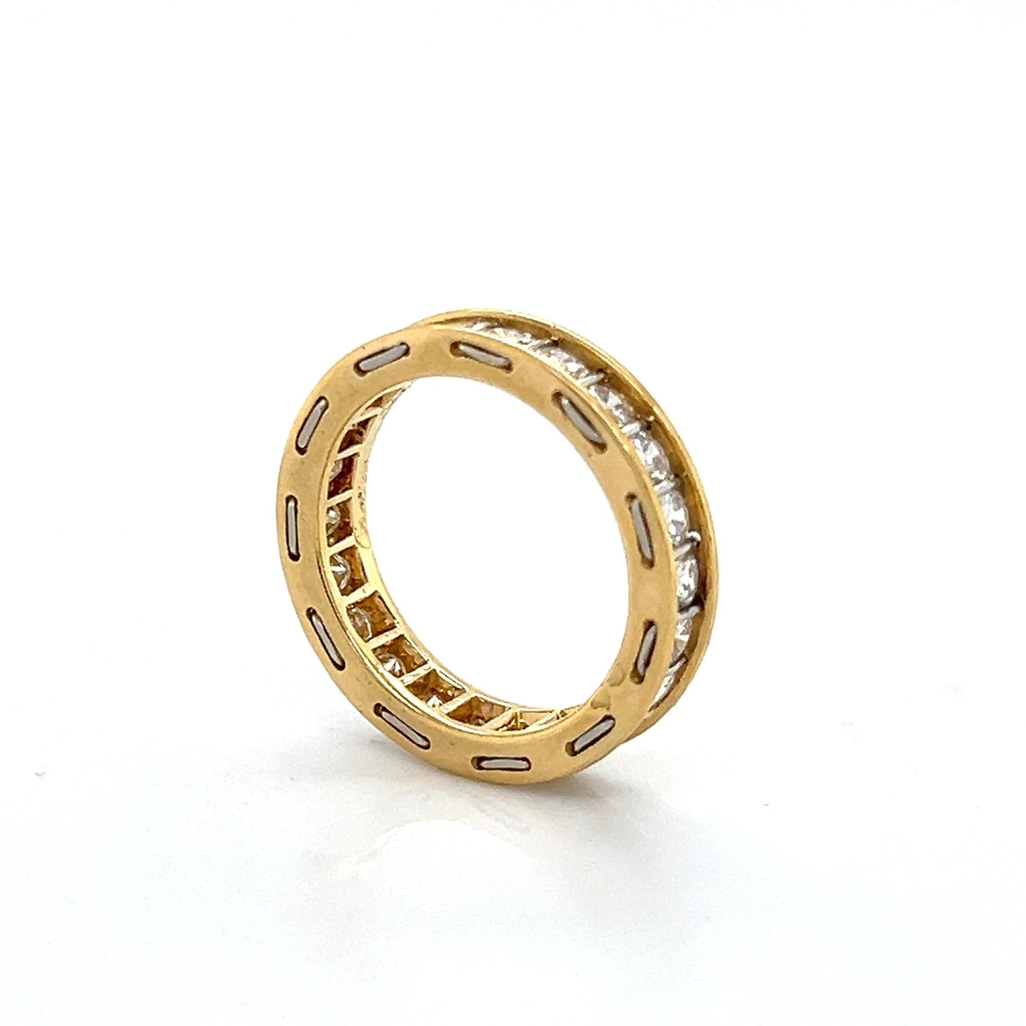 Vintage Cartier Diamond Eternity Ring 18k Yellow Gold Stackable Size 48