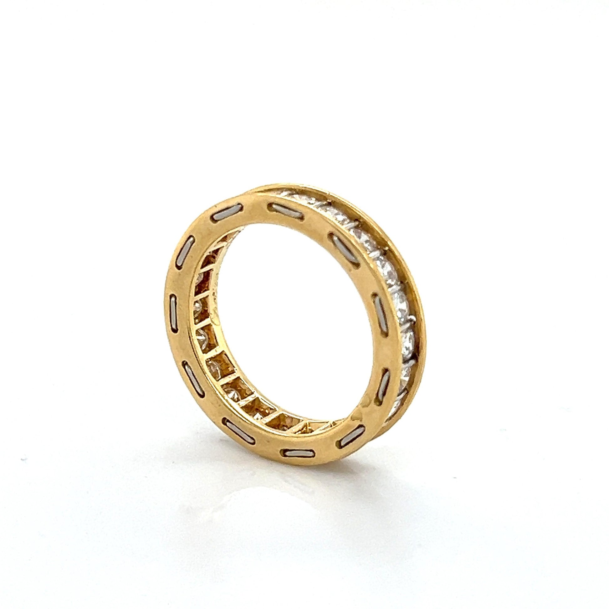 Vintage Cartier Diamond Eternity Ring 18k Yellow Gold Stackable Size 48