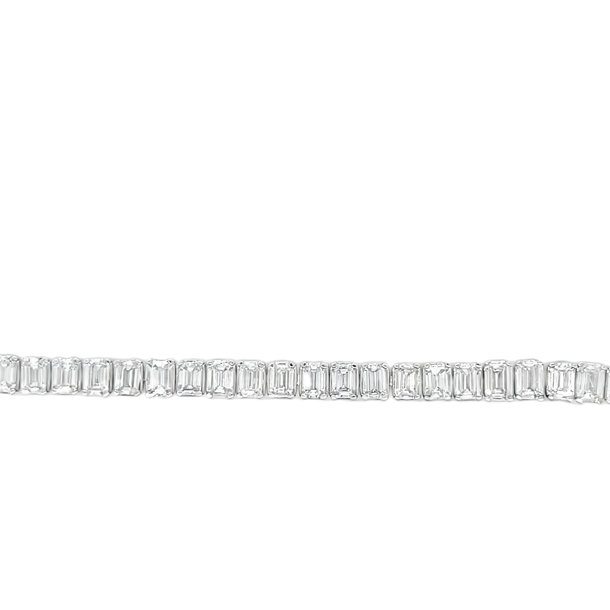 14K Emerald Cut Tennis Bracelet | 15 CTW Lab Grown Diamonds - Roc Diamonds