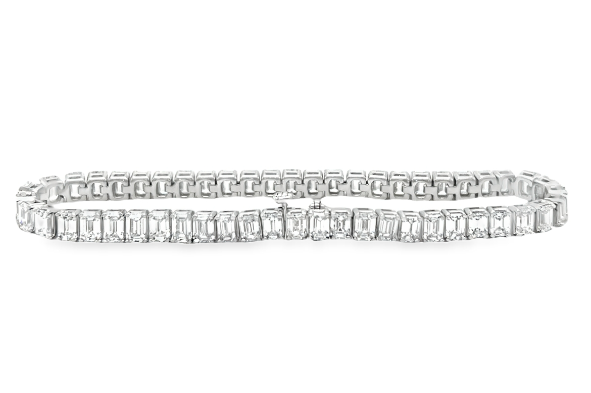 14K Emerald Cut Tennis Bracelet | 15 CTW Lab Grown Diamonds - Roc Diamonds