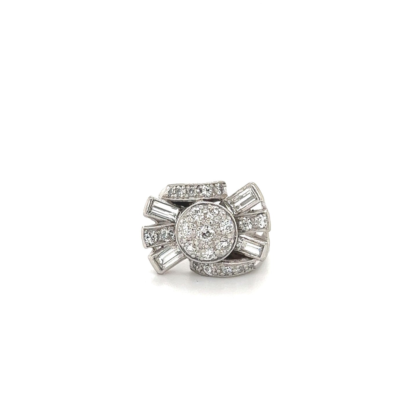 Art Deco Platinum & Diamond Spray Design Cocktail Ring