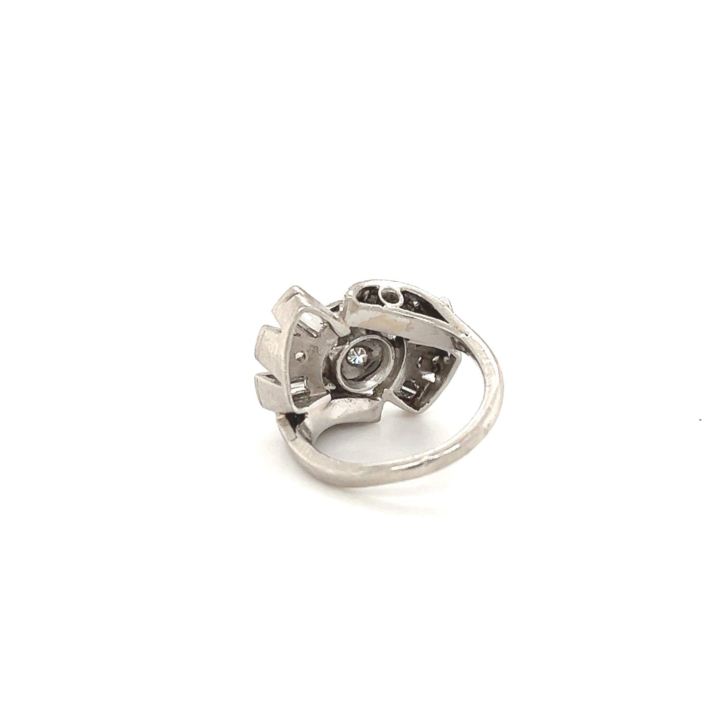 Art Deco Platinum & Diamond Spray Design Cocktail Ring
