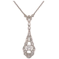 Art Deco Style Diamond Pendant Necklace 18 Karat White Gold