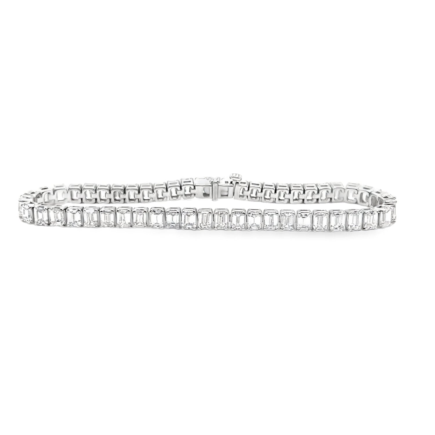 14K Emerald Cut Tennis Bracelet | 15 CTW Lab Grown Diamonds - Roc Diamonds