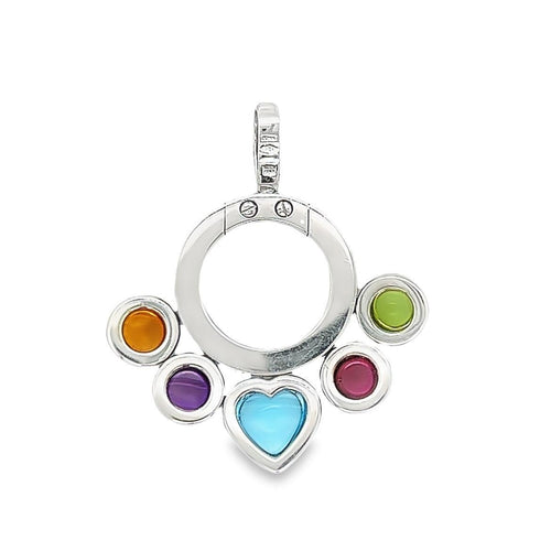 Bvlgari Allegra Multicolor Gemstone 18 Karat White Gold Pendant
