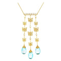 Carrera Y Carrera Baile Mariposa Butterfly Diamond Topaz 18k Necklace & Earrings