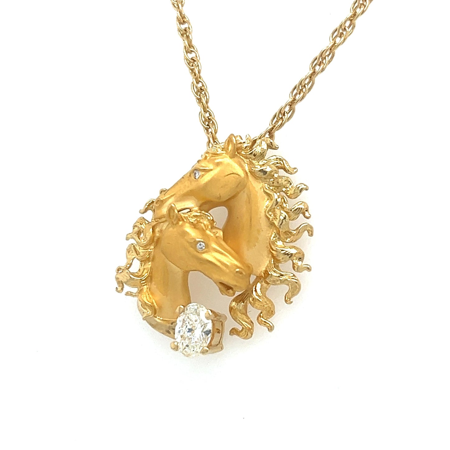 Carrera Y Carrera Horse Themed Diamond Pendant Necklace