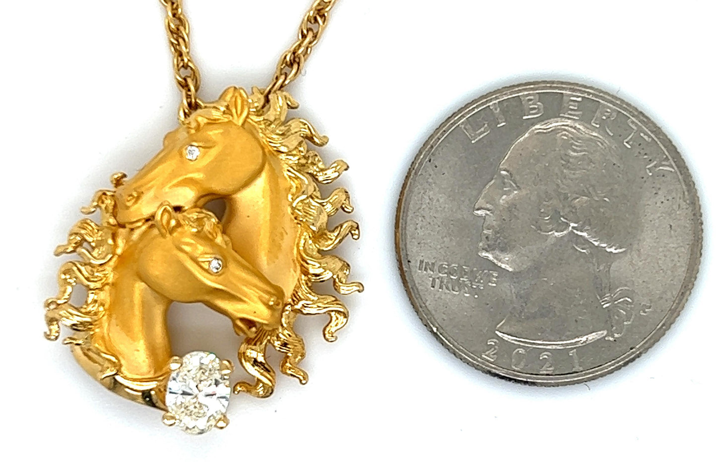 Carrera Y Carrera Horse Themed Diamond Pendant Necklace
